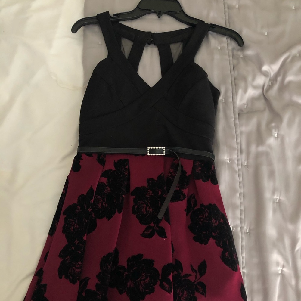 Party dress black and maroon